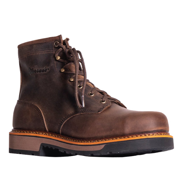 Silverado Men's 6″ Brown Leather Round Steel Toe Work Boot 7720ST