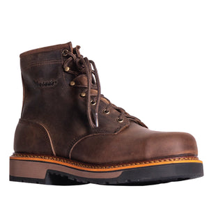 Silverado Men's 6″ Brown Leather Round Toe Work Boot 7720