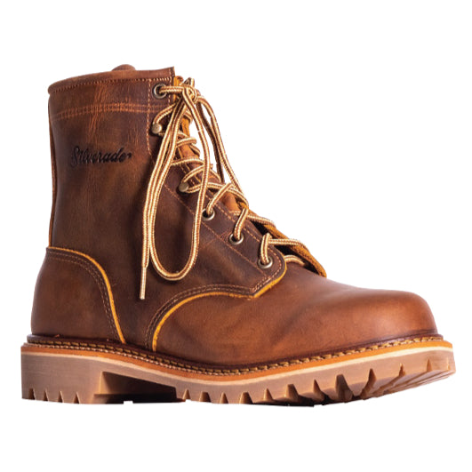 Silverado Men's 6″ Tan Leather Round Toe Work Boot 7724