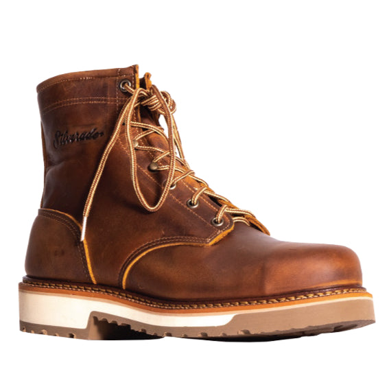 Silverado Men's 6″ Tan Leather Round Toe Work Boot 7725