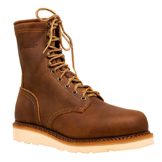 Silverado Men's 8″ Tan Leather Round Steel Toe Work Boot 7713ST