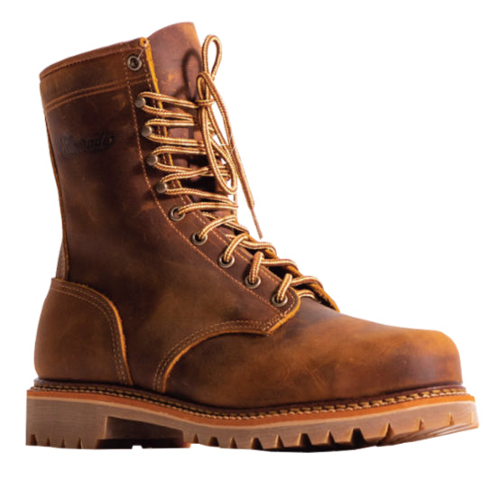 Silverado Men's 8″ Tan Leather Round Toe Work Boot 7709