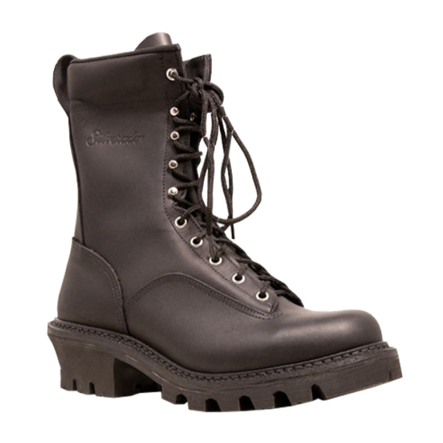 Silverado Men's 9″ Black Logger Leather Round Toe Work Boot 7732