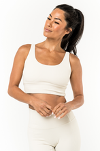 Load image into Gallery viewer, Sports Bra - Square Up (ribbed) Ivory Solid