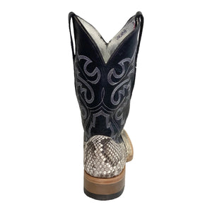 Cowtown Men's Natural Reticulated Python Square Toe Boots Q809