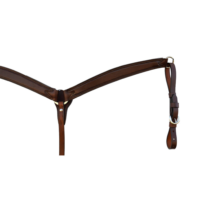 ALAMO Saddlery 1-3/4 Inch Contour Breast Collar Toast Leather Outline Tooled A-3023TO