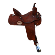 Load image into Gallery viewer, ALAMO Saddlery Chocolate Rough Out Barrel Saddle 1418