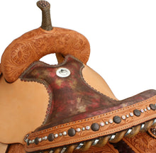 Load image into Gallery viewer, ALAMO Saddlery Golden Leather Copper Seat Barrel Saddle 1234-CC
