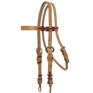 ALAMO Saddlery ½ Inch Straight Browband Harness Leather W/ Cowboy Ties A-2033