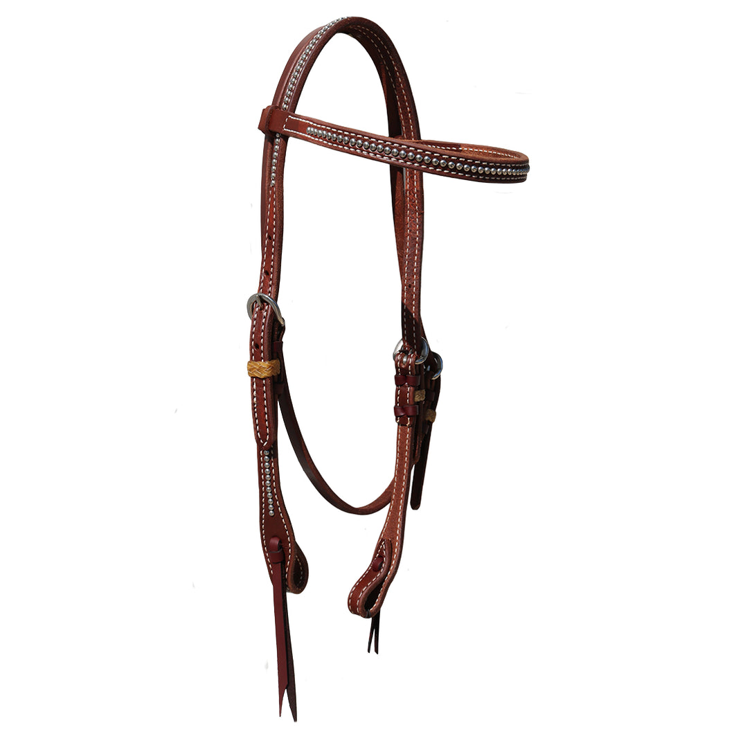 ALAMO Saddlery ½ Inch Straight Browband Oiled Harness Leather W/ Spots A-2030HP
