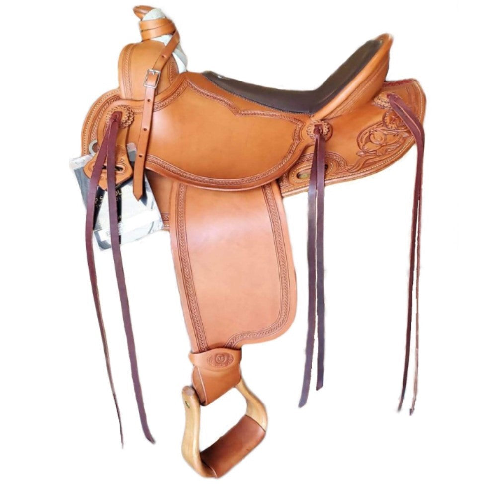 Horse Leather Western Saddle Big Horn, Seat Sizes: Custumized