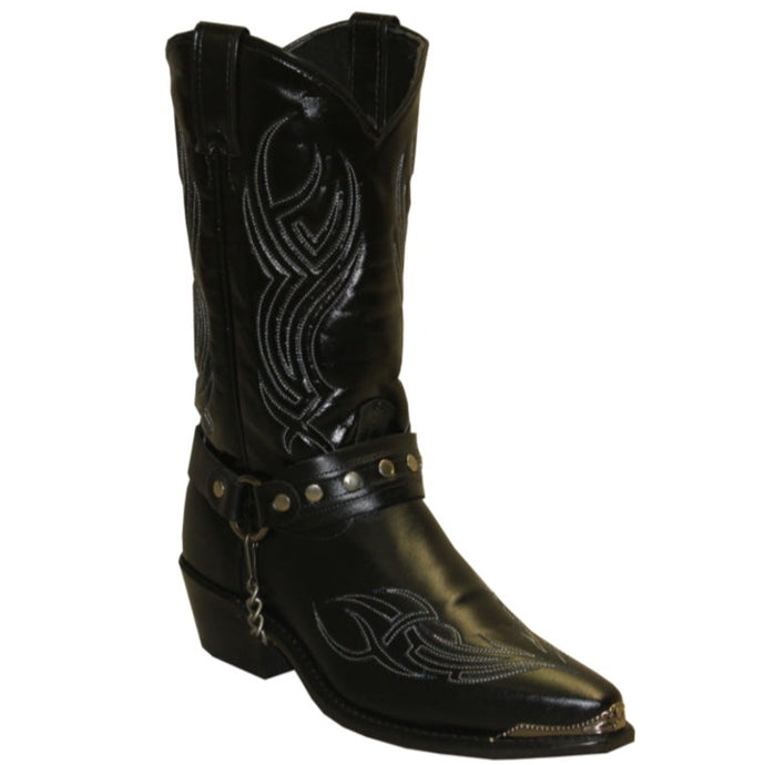 Sage Men's 12” Black Cowhide Foot  W/ Studded Bracelets 3010